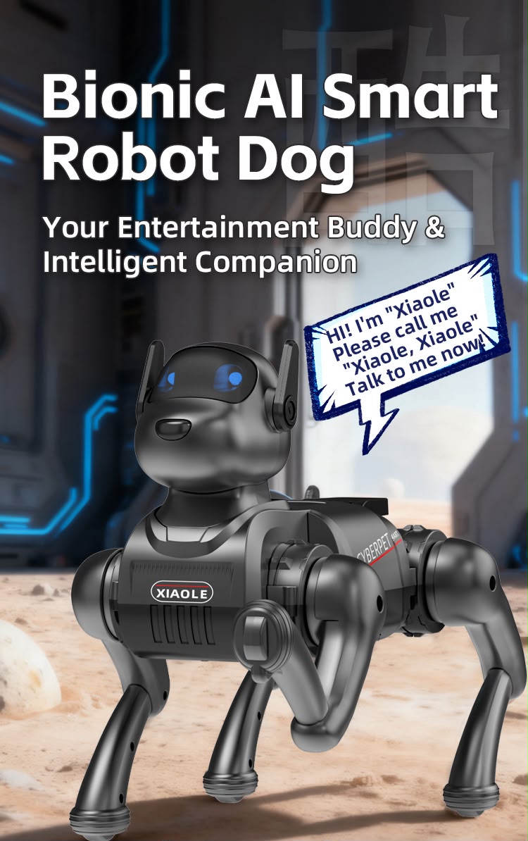 Akıllı Uzaktan Kumandalı Robot Köpek - Sesli, Işıklı ve Hareketli Eğitici Akıllı Robot Köpek Oyuncak (6+ Yaş) sampon