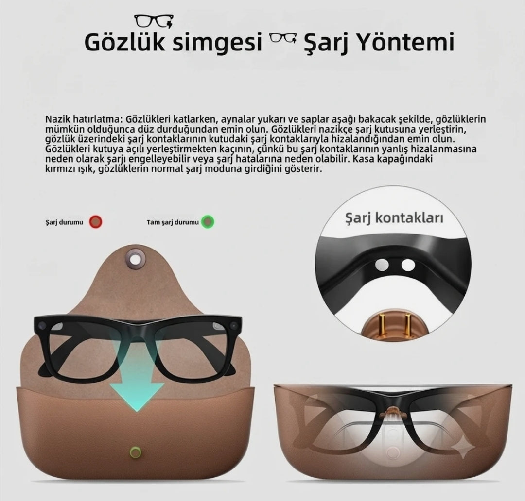 MT5 Ultra AI Akıllı Gözlük Kameralı 8MP 1080P Çeviri Destekli Bluetooth Sesli Görüşmeli Yapay Zekalı Akıllı Güneş Gözlüğü (2GB Dahili Hafıza) sampon