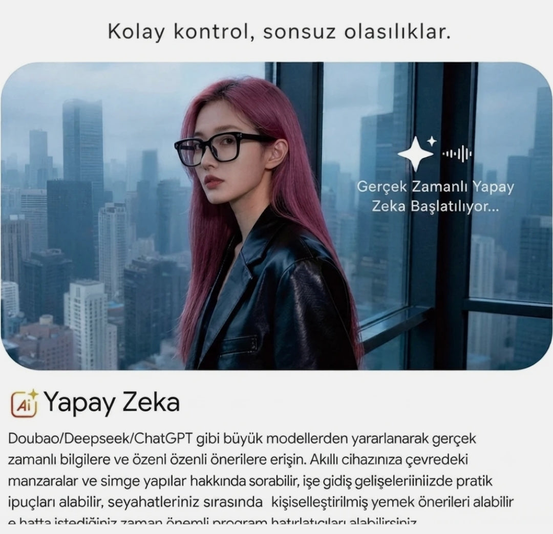 MT5 Ultra AI Akıllı Gözlük Kameralı 8MP 1080P Çeviri Destekli Bluetooth Sesli Görüşmeli Yapay Zekalı Akıllı Güneş Gözlüğü (2GB Dahili Hafıza) sampon