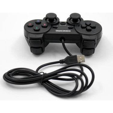 Usb girişli kablolu gamepad joystick titreşimli analog oyun kolu bilgisayar ve pc için - G6E - KolayMagza
