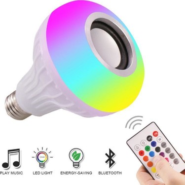 ( 5 adet ) 12W Bluetooth Hoparlörlü RGB Renkli LED Akıllı Ampul (Kumandalı) SANTRAL HAN