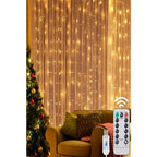 USB'Lİ 3 metre 10*30 ledli perde led kanca asmalı ışık yılbaşı led ışık dekor lambası yılbaşı ağacı ışığı organizasyon led ışık Kumandalı 3 metre*10 şerit (her şerit 3 metre 30 led) USB girişli - G5G - KolayMagza