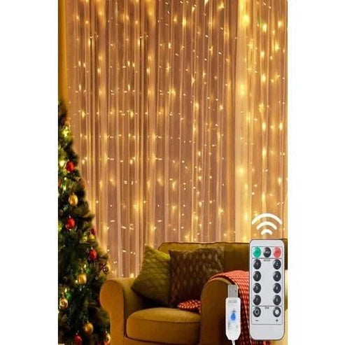 ستارة إضاءة LED بطول 3 أمتار، 10 × 30 مصباح LED، مزودة بخطاف، مصباح زينة LED لعيد الميلاد، إضاءة شجرة عيد الميلاد، إضاءة LED للمناسبات، تحكم عن بعد، شريط بطول 3 أمتار × 10 (كل شريط 3 أمتار × 30 مصباح LED)، قابس كهربائي مرفق - G5F