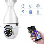 Wifi panorama camera mikrofonlu 360 derece döner led ışıklı gece görüşlü full hd ampul kamera - G1W - KolayMagza