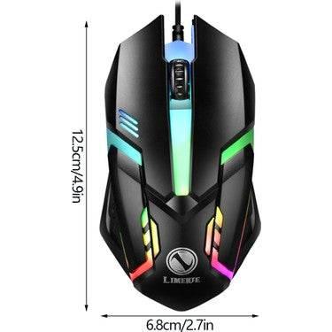 ماوس ألعاب سلكي بمدخل USB وإضاءة RGB x1