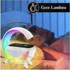 G şekli akıllı rgb lamba ve wirless şarj yeri gece lambası bluetooth hoparlör - H1C - KolayMagza KM Technology