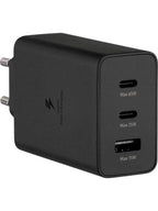 65w trio 3ü1 arada (typec 65w + typec 25w + usb 15w) çıkışlı adaptör ve typec to typec kablo hızlı şarj seti - S2N - KolayMagza KM Technology