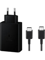 65w trio 3ü1 arada (typec 65w + typec 25w + usb 15w) çıkışlı adaptör ve typec to typec kablo hızlı şarj seti - S2N - KolayMagza KM Technology
