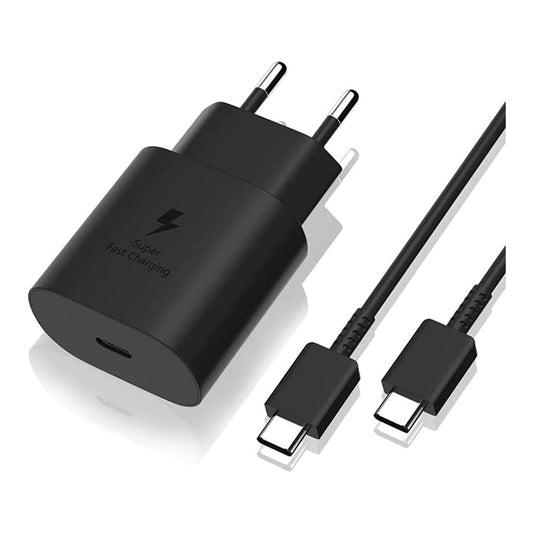 Logoless 25w super fast typec output head adapter and typec to typec 1m cable pd charging set - S2A