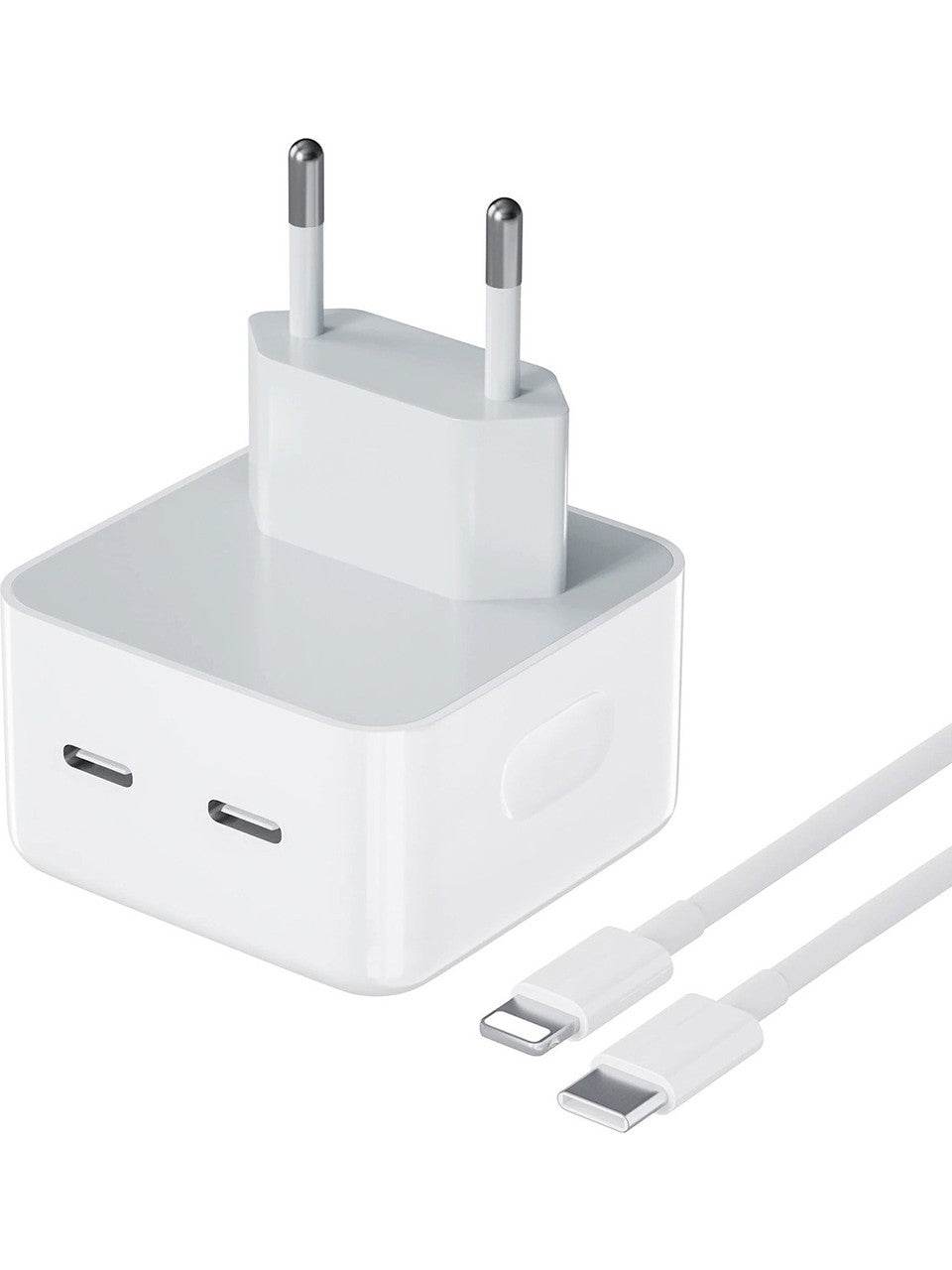 Aple 35w çift typec çıkışlı ve typec to lightning pd kablo şarj seti - S2L - KolayMagza