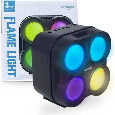 Gts-1835 flame light ışıklı 3 inç şarj edilebilir fm radio usb destekli kablosuz Bluetooth hoparlör - H3İ - KolayMagza