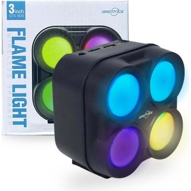 GTS-1835 Flame Light Illuminated 3-inch Rechargeable FM Radio USB Supported Wireless Bluetooth Speaker - H3İ