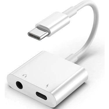 Typec 2in1 çoğaltıcı kulaklık jak ve typec şarj dönüştürücü