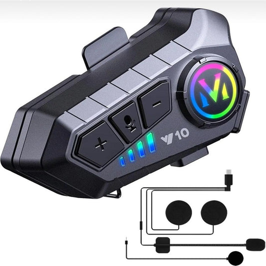 Y10 waterproof helmet intercom bluetooth stereo rgb light universal - G2P
