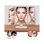 21 led ayaarlanabilir ışıklı masa üstü makyaj aynası 1x 2x 3x büyüteçli dokunmatik ekran - G3U - KolayMagza