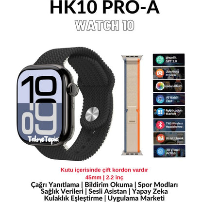 Hk10 pro A 10.seri 46mm amoled ekranlı ios android uyumlu akıllı saat - A2W