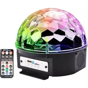 Disco topu kumandalı ışık (mp3 led magic ball) usb sd kart hafıza destekli bluetooth hoperlör