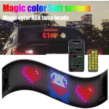 492*110mm smart car led panel kumandalı esnek led amtrix ekran paneli - G5T - KolayMagza