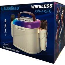 Blueseed bs-601 karaoke bluetooth hoparlör | çift mikrofonlu, yüksek ses ve renkli led ışıklı - H2M - KolayMagza