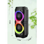 Ms-3637bt ışıklı bluetooth hoparlör – çift 4 inç, mikrofonlu, taşınabilir - H2G - KolayMagza