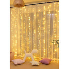 USB'Lİ 3 metre 10*30 ledli perde led kanca asmalı ışık yılbaşı led ışık dekor lambası yılbaşı ağacı ışığı organizasyon led ışık Kumandalı 3 metre*10 şerit (her şerit 3 metre 30 led) USB girişli - G5G - KolayMagza