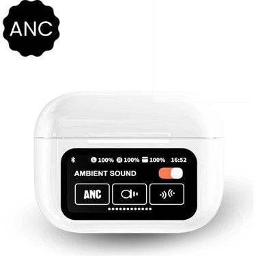 Ekranlı airpods 4.nesil anc dokunmatik bluetooth kulaklık t12 - B2S - KolayMagza