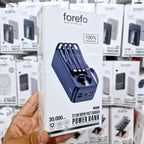 30,000 mah kendisinden 4 kablolu 4 çıkışlı 22,50w hızlı şarj destekli led göstergeli powerbank ck-103