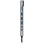 ( 3 adet ) 8 in 1 Type-C Multi-Functional Hub Adaptör (RJ45 + 4K HDMI + SD/TF + USB 3.0 + Type-C PD) KolayMagza KM Technology - Toptan Telefon Aksesuarları