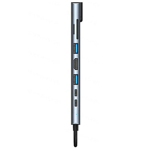( 3 adet ) 8 in 1 Type-C Multi-Functional Hub Adaptör (RJ45 + 4K HDMI + SD/TF + USB 3.0 + Type-C PD) KolayMagza KM Technology - Toptan Telefon Aksesuarları