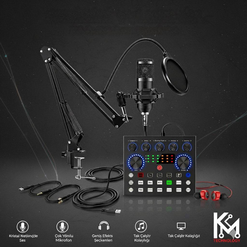 Pazeriz profesyonel stüdyo ses kayıt ve podkast mikrofonu bm800 - G2E - KolayMagza