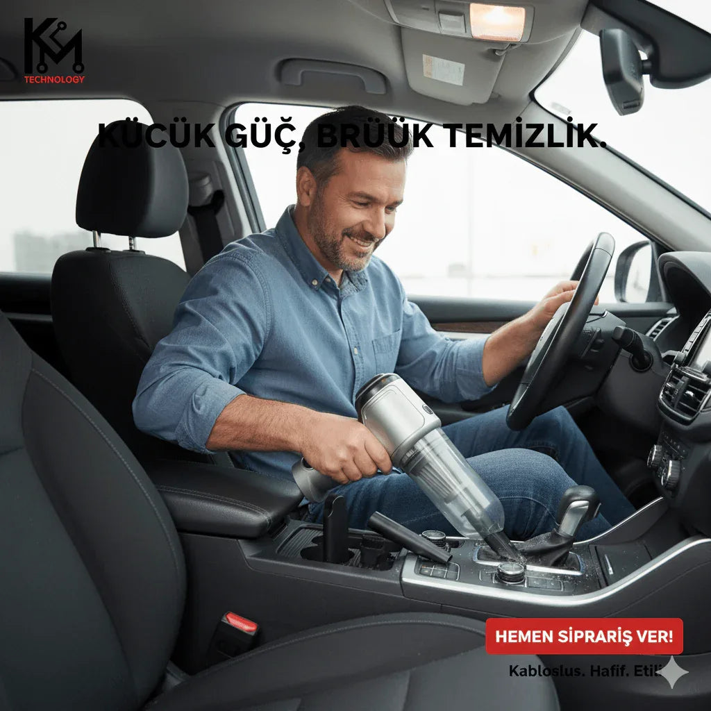 Araba için Mini Elektrikli Süpürge 19000Pa Güçlü 3 kademeli Motor Kablosuz El Vakumu Yüksek Güç ve Tip-C ile Taşınabilir Araba Süpürgesi Basınçlı Hava Silgi Klavye Temizleyici - G6Q - KolayMagza KM Technology