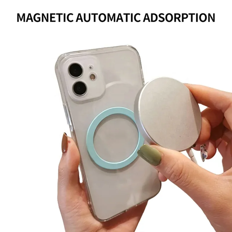 ( 5 adet ) Magsafe Özellikli Yapışkanlı Silikon Halka Magnet - Kablosuz Şarj Uyumlu Mıknatıslı Ring