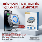 Type-C Akıllı Şarj Kesici ve Ayırıcı Adaptör - 140W Hızlı Şarj Destekli Batarya Koruyucu Mini Aparat