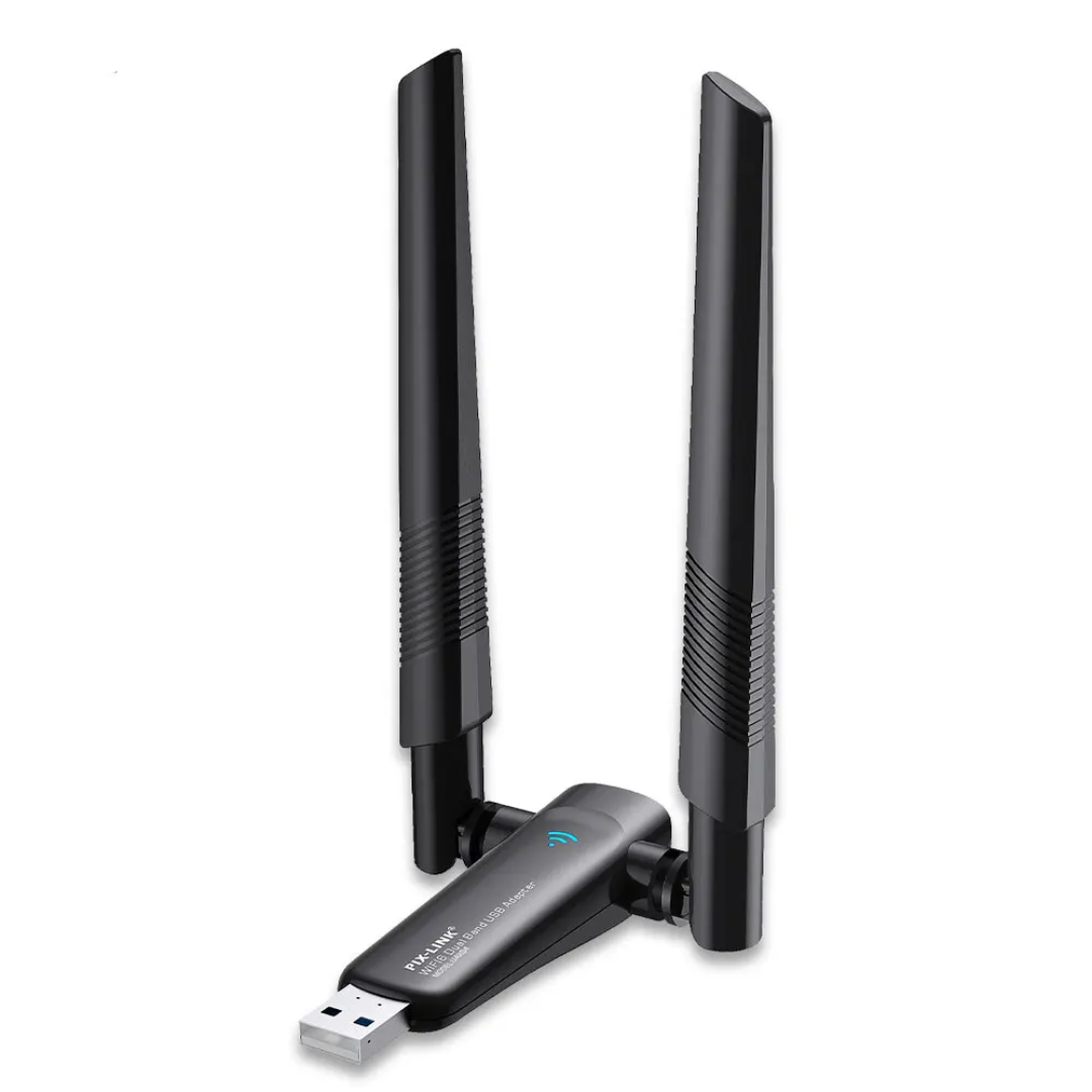 ( 3 adet ) Pix-Link AX1800 WiFi 6 Dual Antenna Yüksek Kazançlı Kablosuz USB Adaptör (Model: UAX04) Platoon