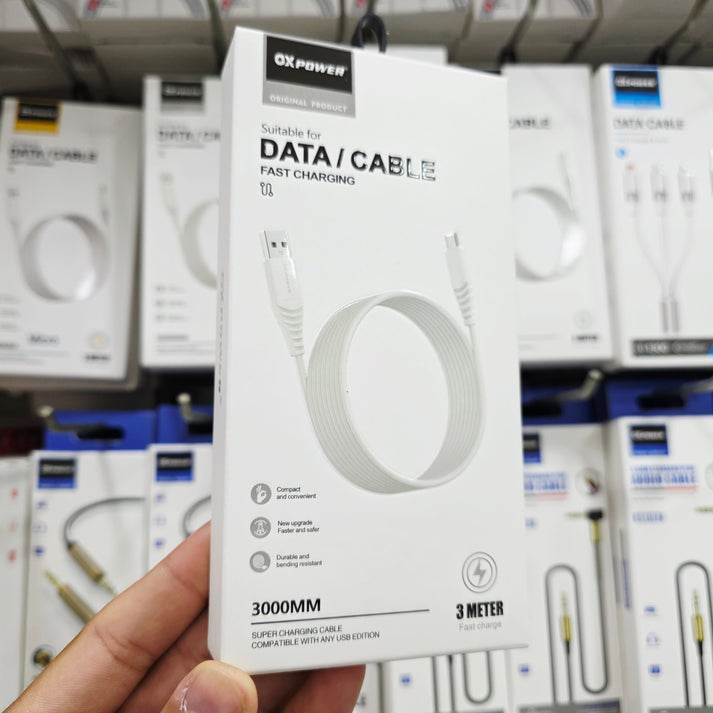 3 metre usb TypeC 2,4A hızlı veri aktarım ve şarj kablosu - S1U - KolayMagza