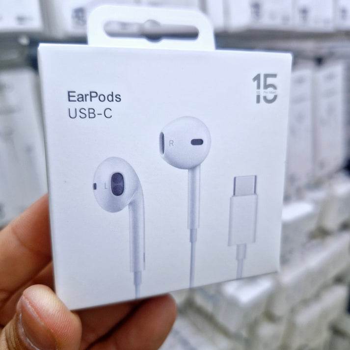 Logosuz iphone 15 pro max typec girişli mikrofonlu kulaklık içi kablolu kulaklık - K1Q - KolayMagza