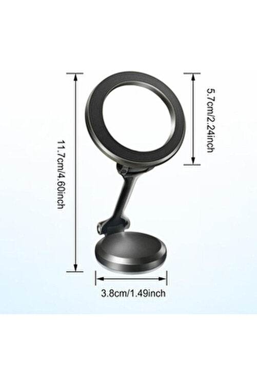 Metal magsafe miknatıslı 1080 derece açı döner araç içi telefon tutucu ayarlanabilir ve güçlü manyetik tutuş - R1V - R1V - KolayMagza