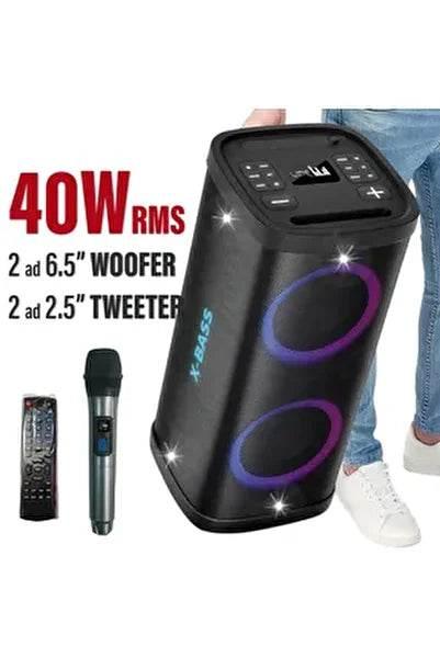 D18 speaker – 6,5 inç güçlü ses, mikrofonlu bluetooth hoparlör - H2B - KolayMagza KM Technology