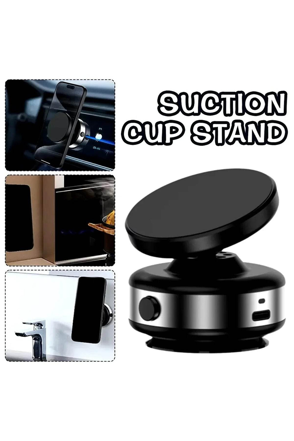 Rm7015 akıllı taşınabilir mıknatıslı otomatik vakumlu telefon tutucu – araç içi, ev ve ofis kullanımı için ideal - R1U - KolayMagza