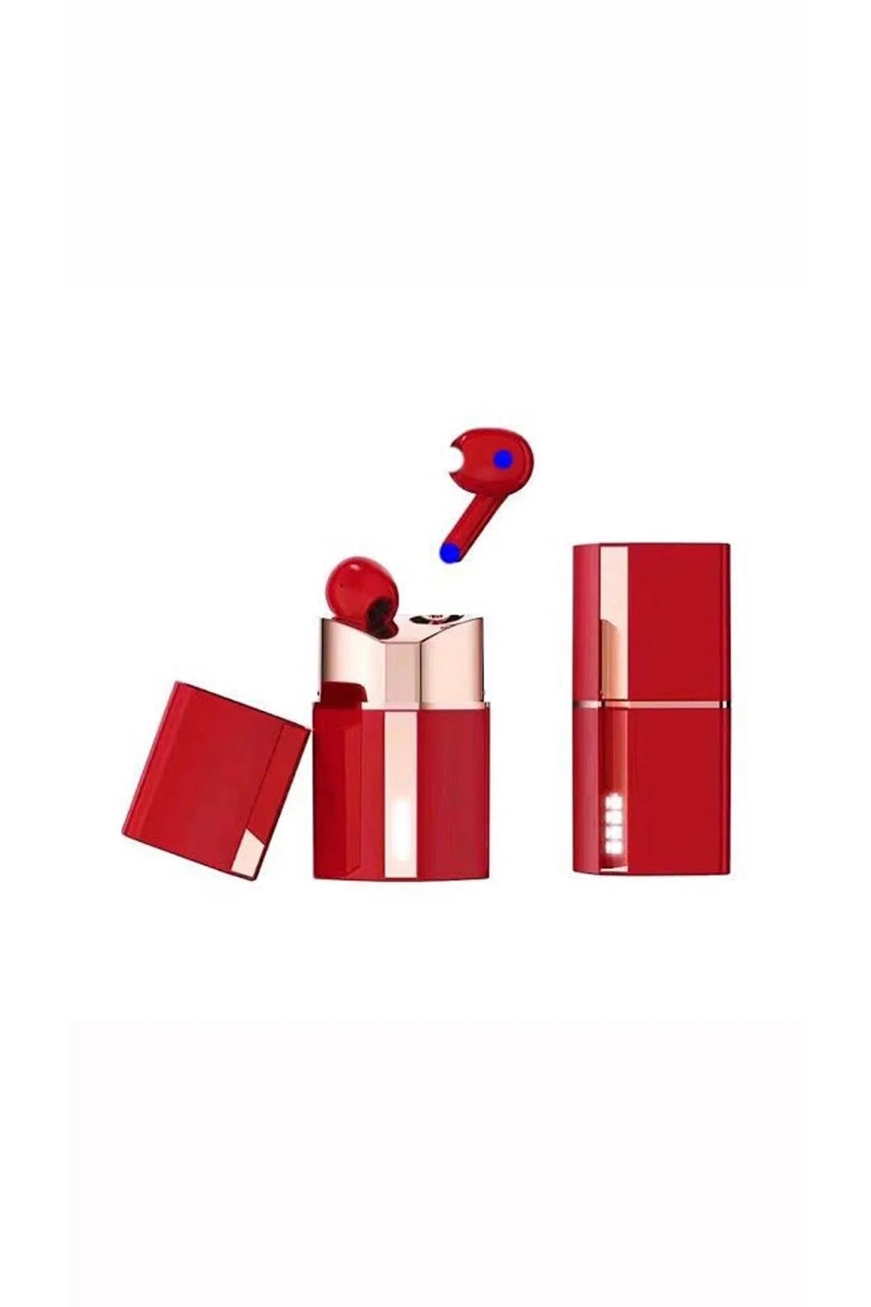 سماعات رأس بلوتوث Hit buds r9 5.2v على شكل أحمر شفاه للبنات مع ميكروفون - B3J