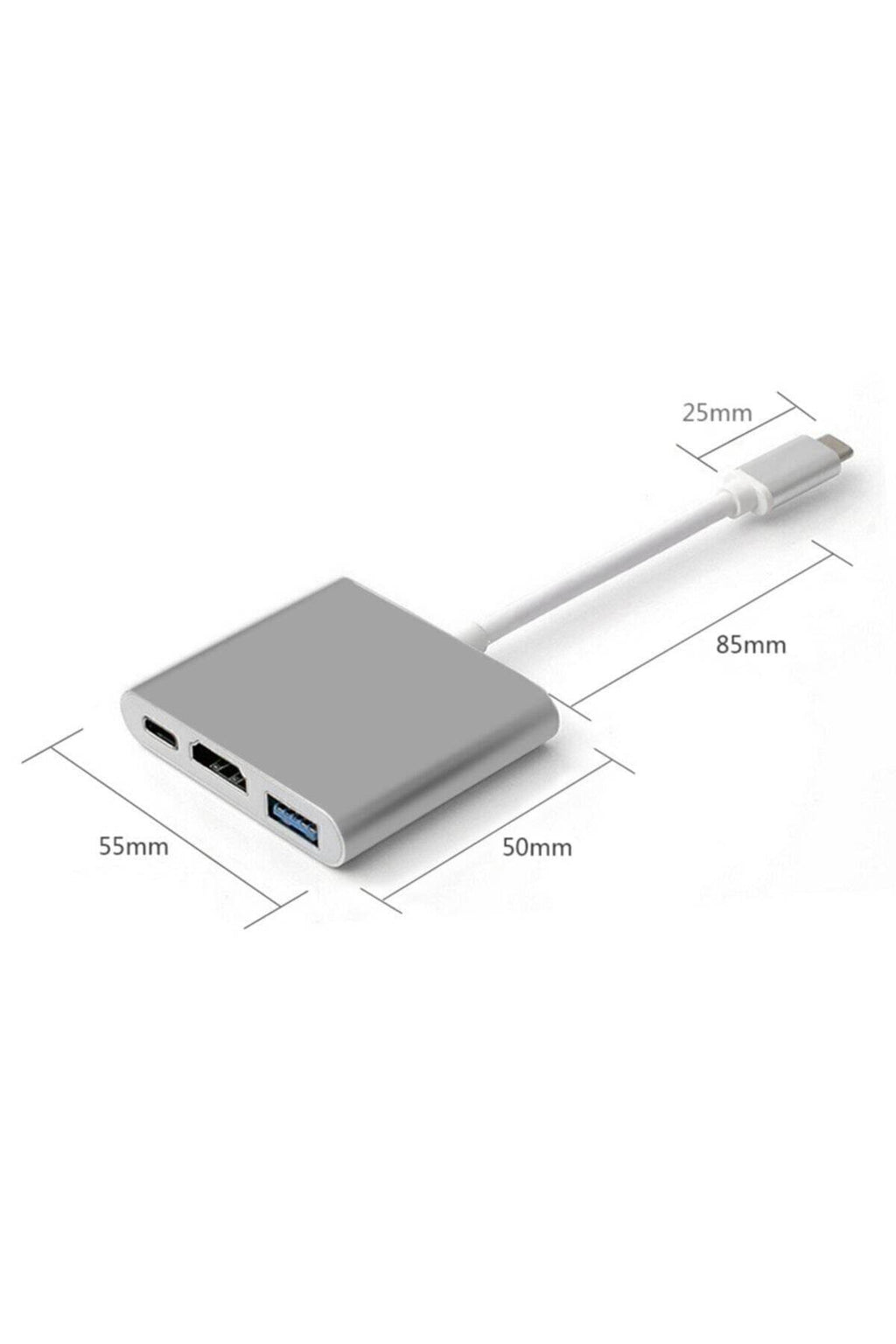 Type-c - hdmı üçü bir arada 4k adaptör kablosu – type-c'den hdmı ve usb'ye dönüştürücü - D1X - KolayMagza