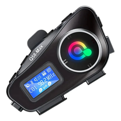 Q58 max fm radyo destekli suya dayanıklı gürültü azaltma özellikli intercom motorcu bluetooth kulaklık - G5İ