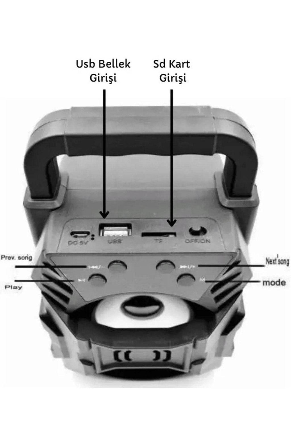Kts1092/kts1057 5w taşınabilir ışıklı kablosuz hafıza kart usb destekli şarjlı bluetooth hoparlör - H1O - KolayMagza