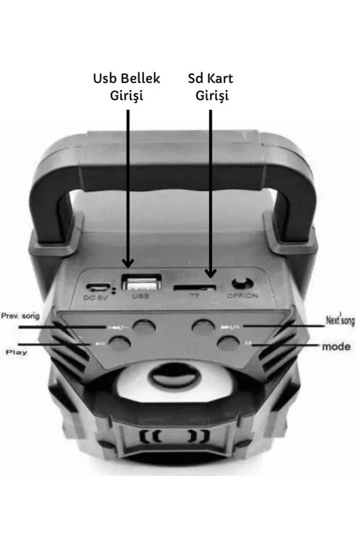 Kts1092/kts1057 5w taşınabilir ışıklı kablosuz hafıza kart usb destekli şarjlı bluetooth hoparlör - H1O - KolayMagza