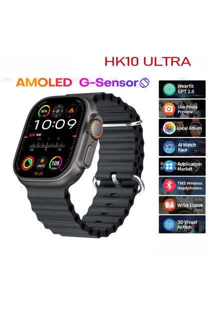 HK10 Ultra-A 49mm AMOLED Display Smartwatch – Dual Bands, Superior Performance and Stylish Design – A1NA
