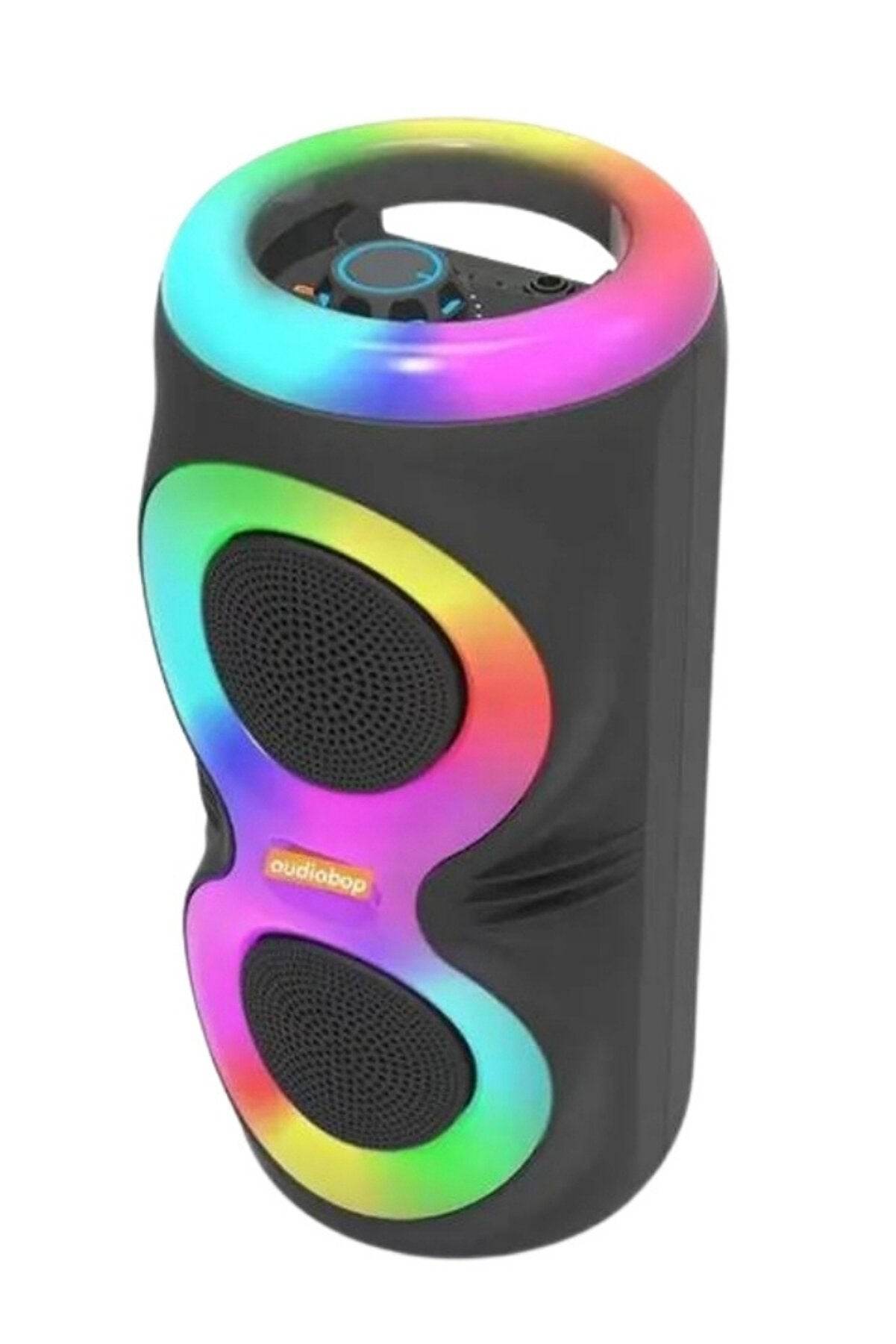 Ms-3637bt ışıklı bluetooth hoparlör – çift 4 inç, mikrofonlu, taşınabilir - H2G - KolayMagza