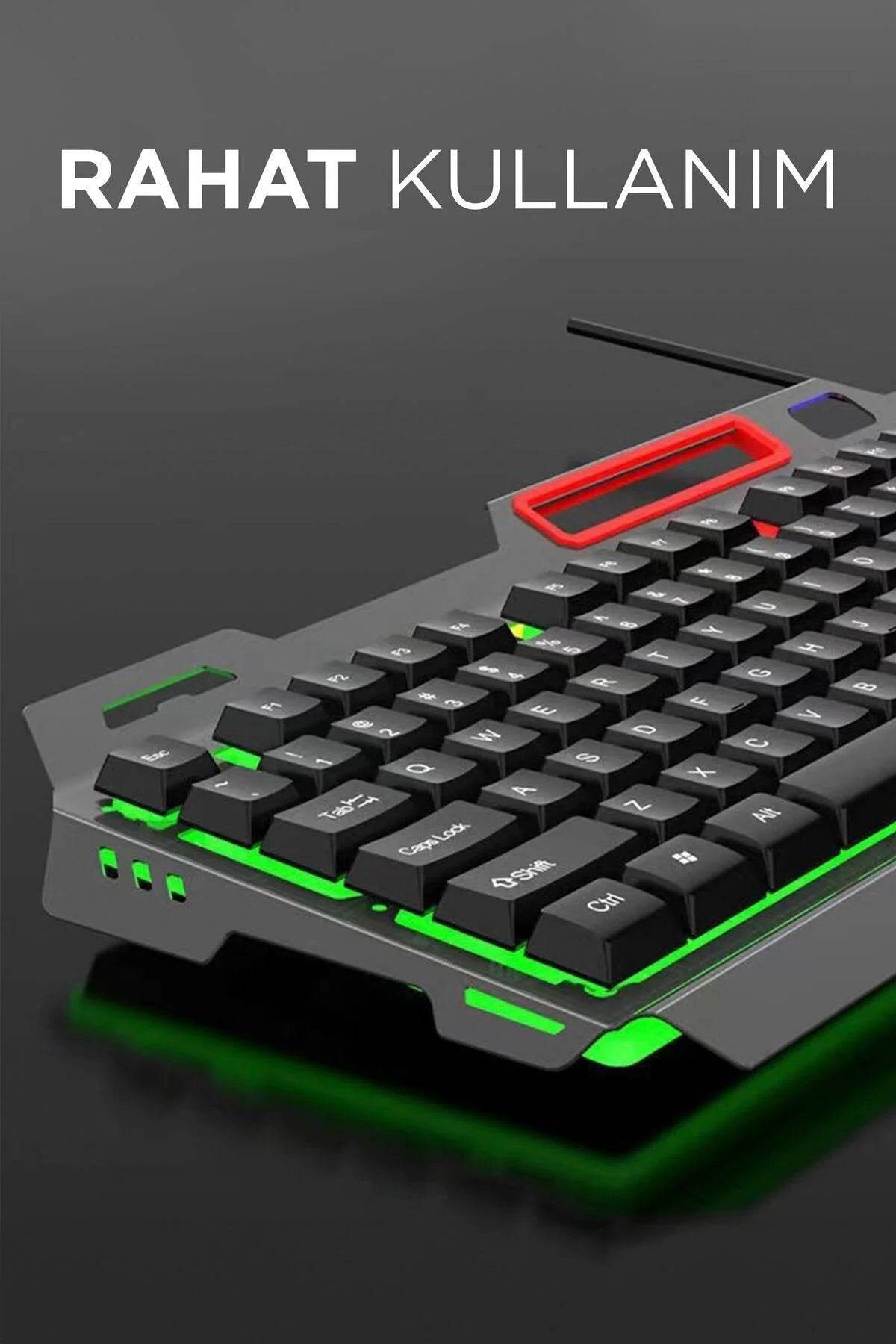 Rgb gaming mouse & keyboard set - renkli led ışıklı oyun seti tmk-06 - G4S - KolayMagza