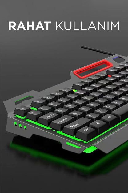 مجموعة ماوس ولوحة مفاتيح للألعاب RGB - مجموعة ألعاب بإضاءة LED ملونة tmk-06 - G4S