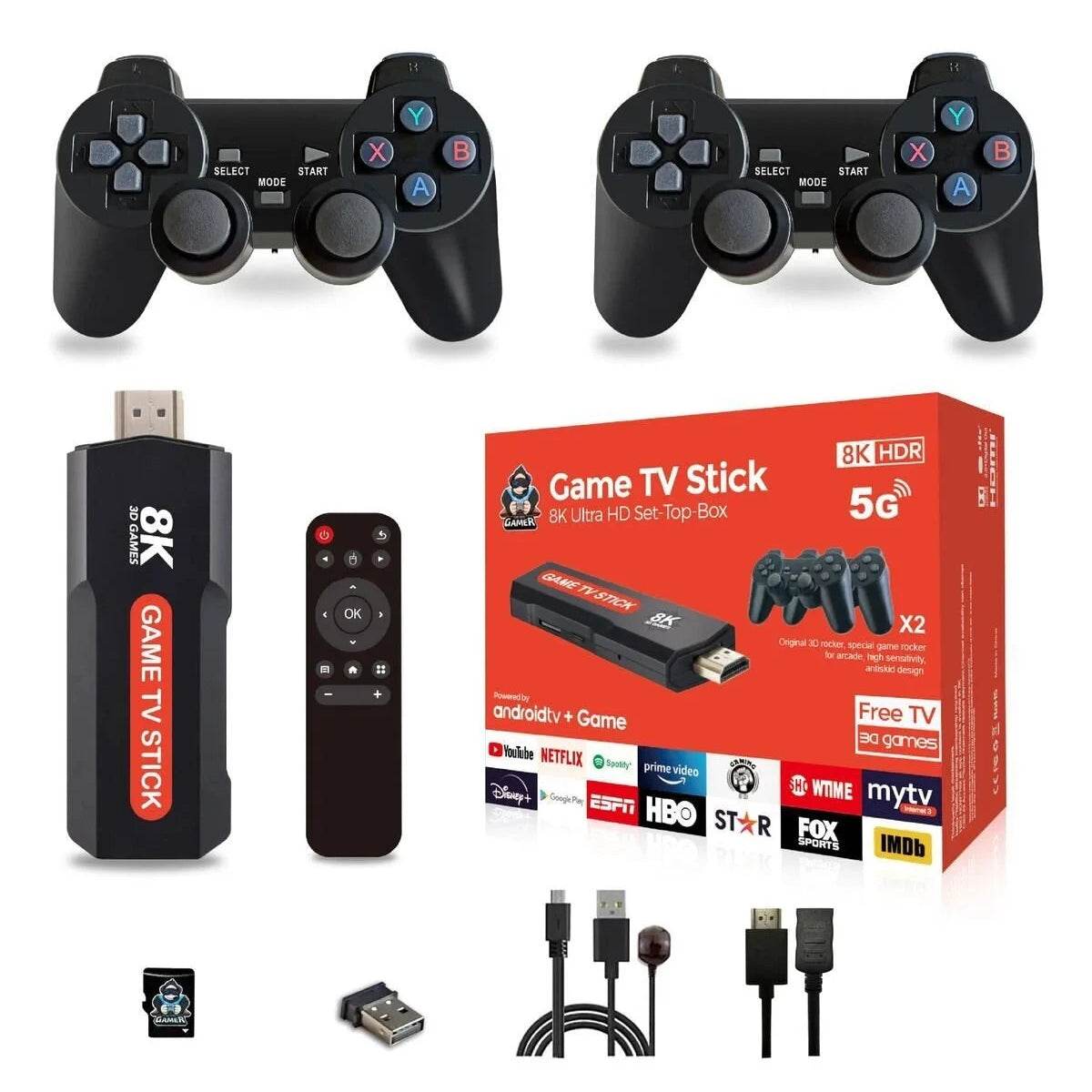 Çift kollu Hdmi game tv stick 8k ultra hd set 5G youtube netflix destekli - G5Y - KolayMagza