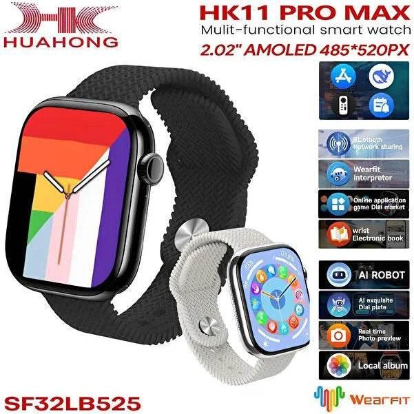 Hk11 pro max amoled ekranlı 45mm çift kordonlu ios android uyumlu akıllı saat - A2T - KolayMagza KM Technology